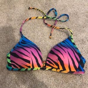 Victoria’s Secret Pink Zebra Push Up Bikini Top XS